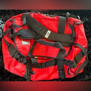 The North Face Red and Black Duffel Bag